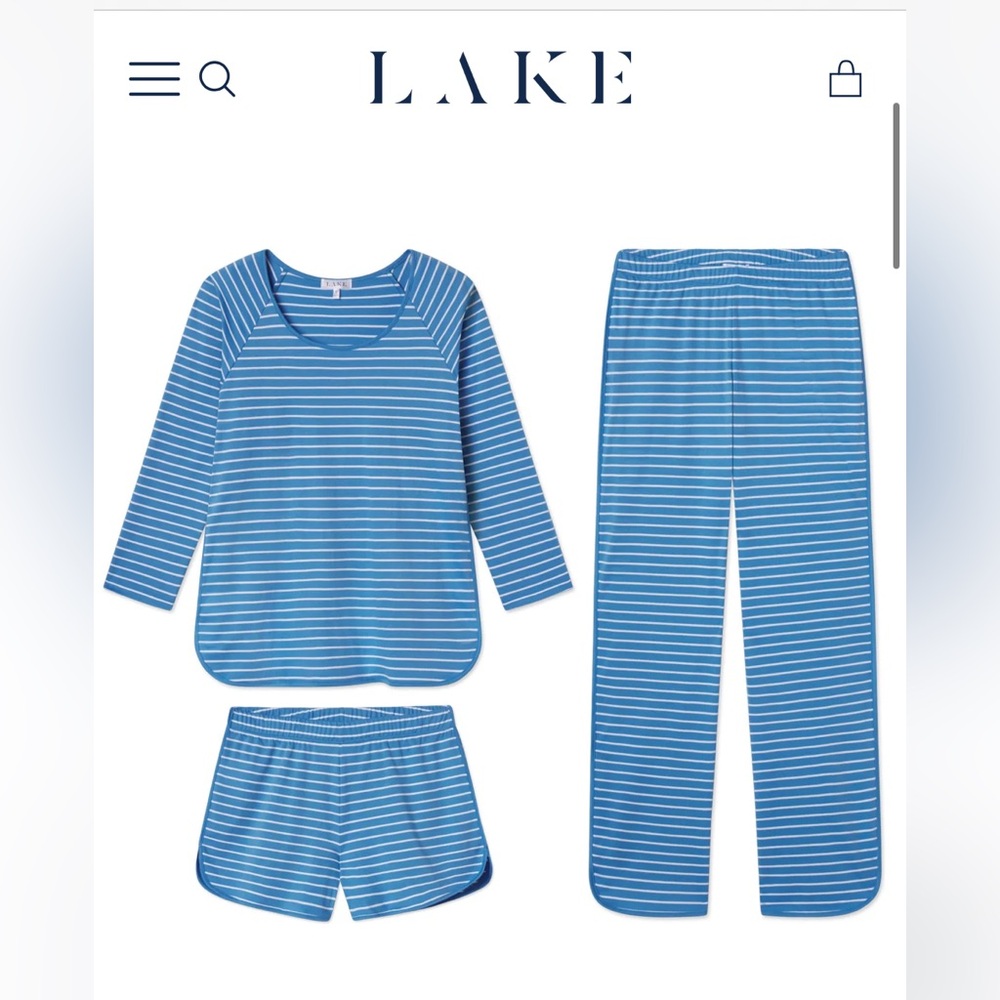 Blue Striped Lake Pajama Set